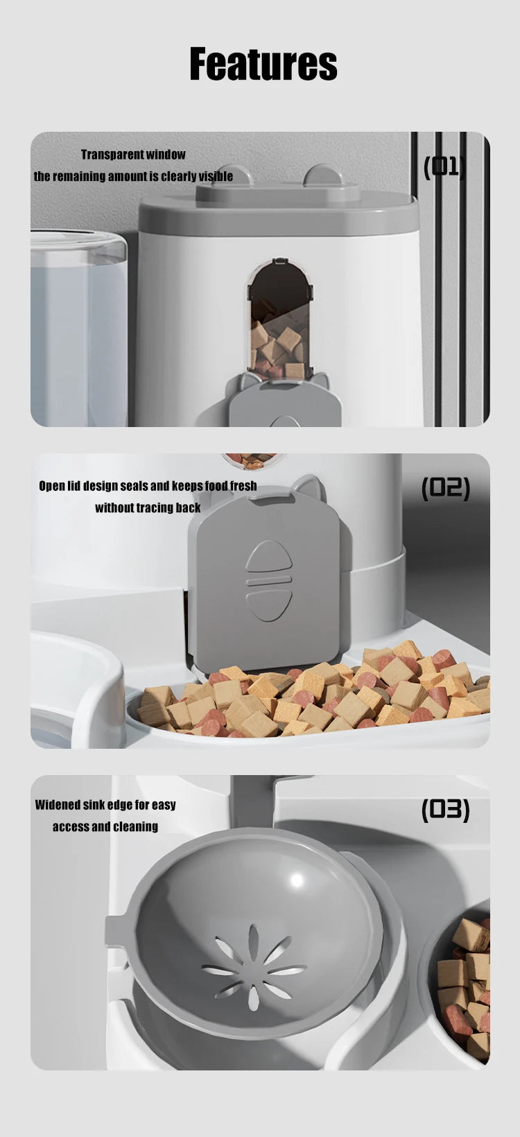 Distributore automatico di acqua e cibo per animali domestici
