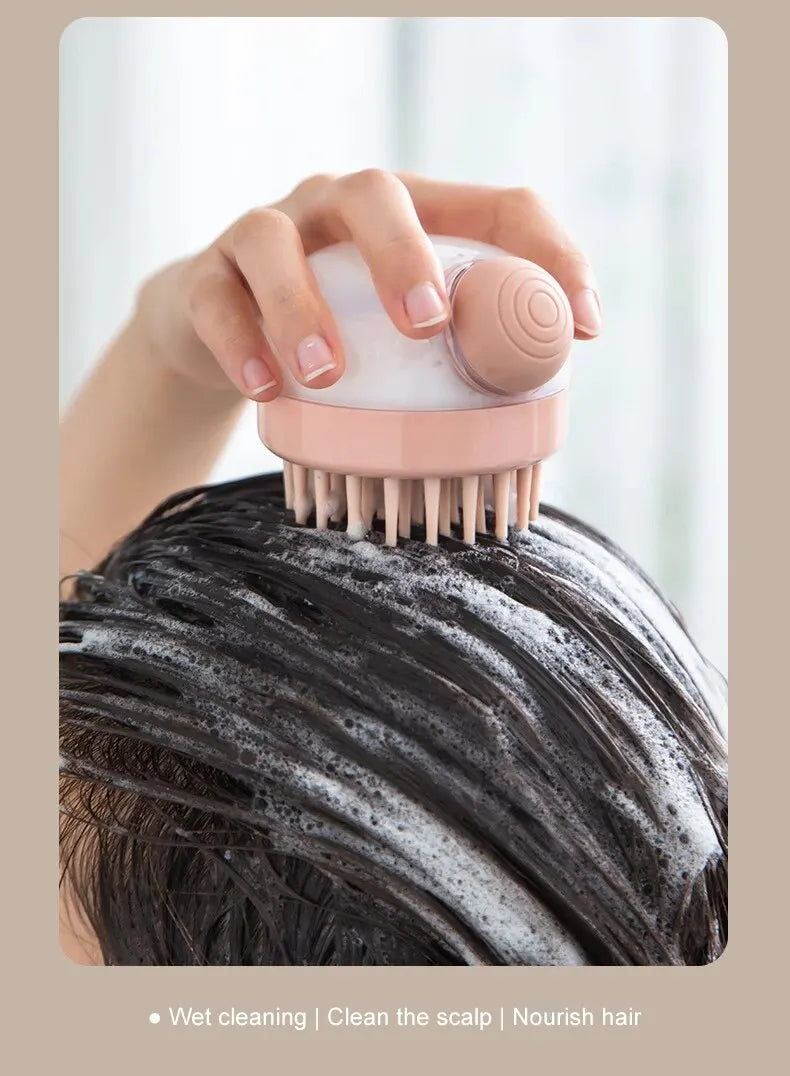 Spazzola da bagno per animali domestici con dispenser di shampoo