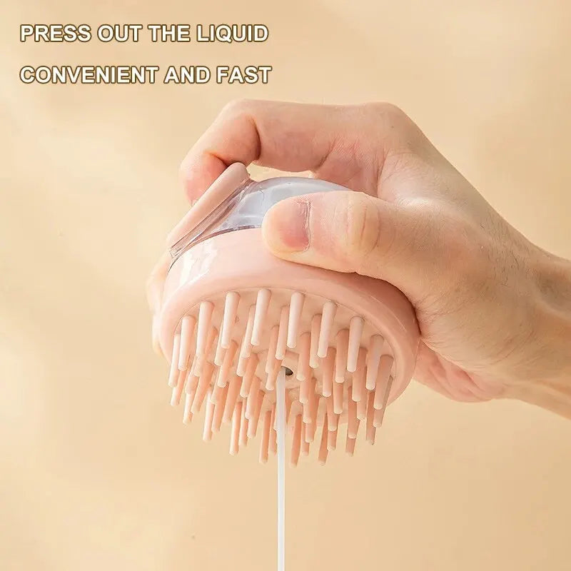 Spazzola da bagno per animali domestici con dispenser di shampoo