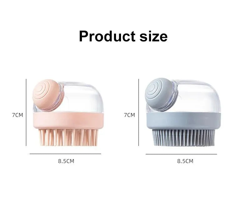 Spazzola da bagno per animali domestici con dispenser di shampoo