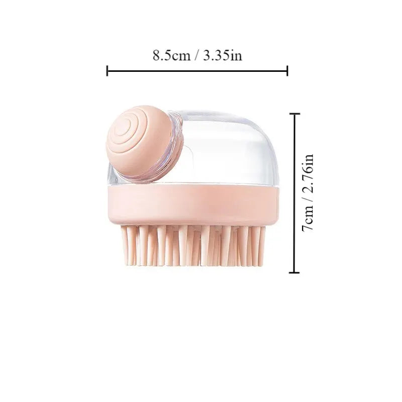 Spazzola da bagno per animali domestici con dispenser di shampoo